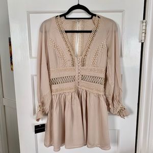 Tan Dress with Cage Details